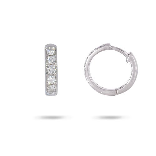 DIAMOND HUGGIE EARRINGS IN WHITE GOLD - EARRINGS