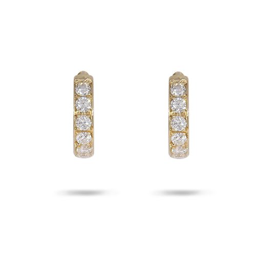 DIAMOND HUGGIE EARRINGS IN YELLOW GOLD - EARRINGS