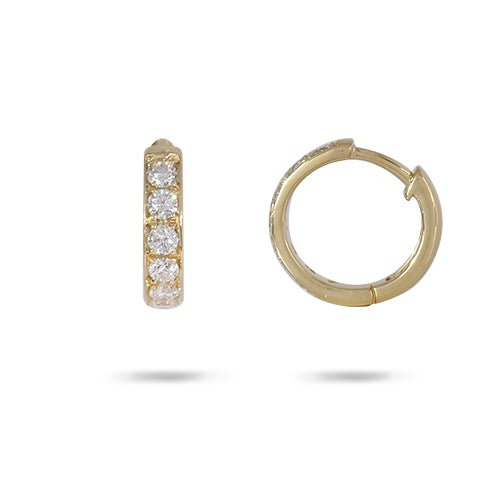DIAMOND HUGGIE EARRINGS IN YELLOW GOLD - EARRINGS
