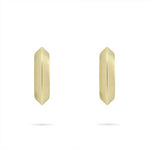 KNIFE EDGE HUGGIE HOOPS IN YELLOW GOLD -