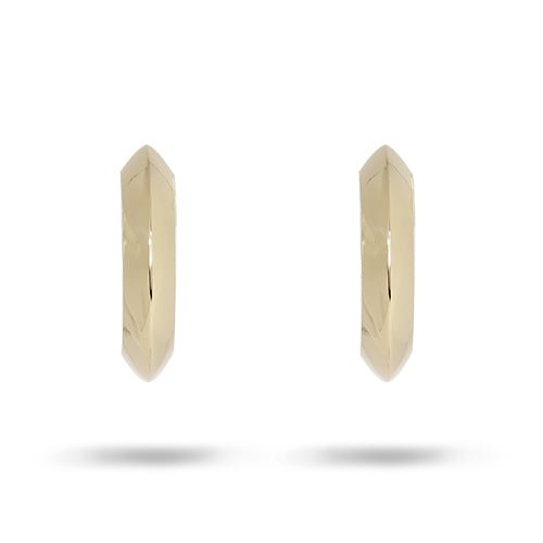 KNIFE EDGE HUGGIE EARRING IN YELLOW GOLD - EARRINGS
