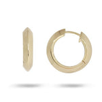 KNIFE EDGE HUGGIE EARRING IN YELLOW GOLD - EARRINGS