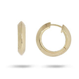 KNIFE EDGE HUGGIE EARRING IN YELLOW GOLD - EARRINGS