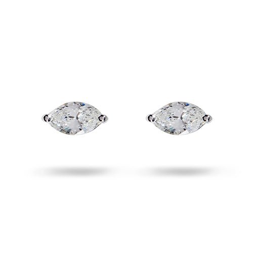 MARQUISE DIAMOND STUD EARRINGS IN WHITE GOLD - EARRINGS