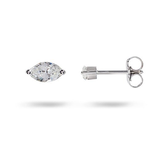 MARQUISE DIAMOND STUD EARRINGS IN WHITE GOLD - EARRINGS