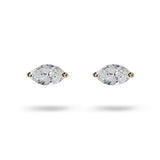 MARQUISE DIAMOND STUD EARRINGS IN YELLOW GOLD - EARRINGS