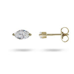MARQUISE DIAMOND STUD EARRINGS IN YELLOW GOLD - EARRINGS