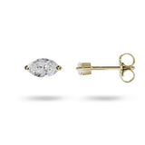 MARQUISE DIAMOND STUD EARRINGS IN YELLOW GOLD - EARRINGS