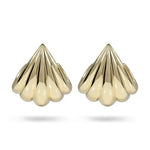 SCALLOPED HOOP EARRINGS IN YELLOW GOLD - EARRINGS