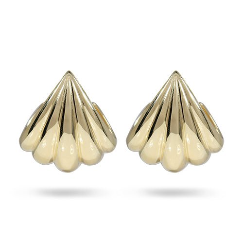 SCALLOPED HOOP EARRINGS IN YELLOW GOLD - EARRINGS