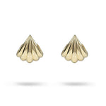SMALL SCALLOPED HOOP EARRINGS IN YELLOW GOLD - EARRINGS
