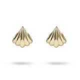 SMALL SCALLOPED HOOP EARRINGS IN YELLOW GOLD - EARRINGS