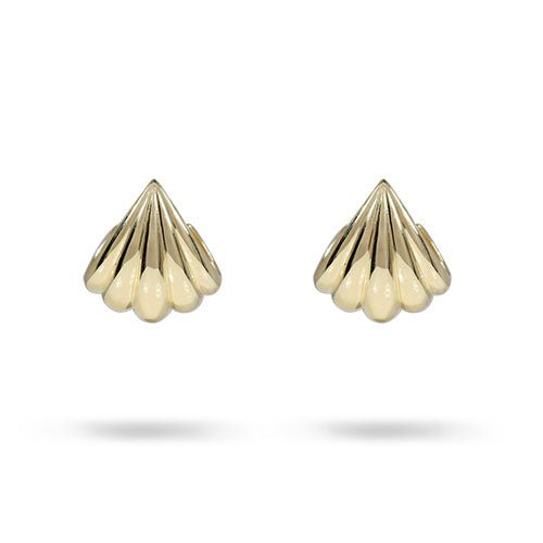 SMALL SCALLOPED HOOP EARRINGS IN YELLOW GOLD - EARRINGS