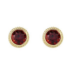 TESSA STUD EARRINGS WITH GARNET IN YELLOW GOLD - EARRINGS