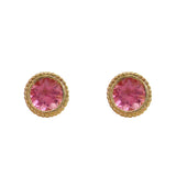 TESSA STUD EARRINGS WITH PINK TOURMALINE IN YELLOW GOLD