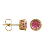 TESSA STUD EARRINGS WITH PINK TOURMALINE IN YELLOW GOLD