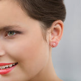 TESSA STUD EARRINGS WITH PINK TOURMALINE IN YELLOW GOLD