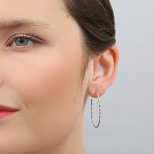 TESSA HOOP EARRINGS LARGE IN SILVER - EARRINGS