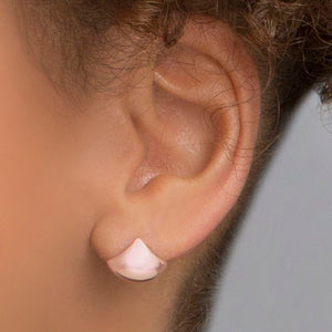 FAN STUD EARRINGS IN HIGH POLISHED ROSE GOLD - EARRINGS