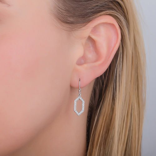 GRAPHITE DROP DIAMOND EARRINGS IN WHITE GOLD - EARRINGS