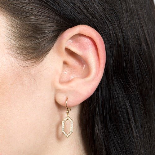 GRAPHITE DROP EARRINGS IN YELLOW GOLD - EARRINGS