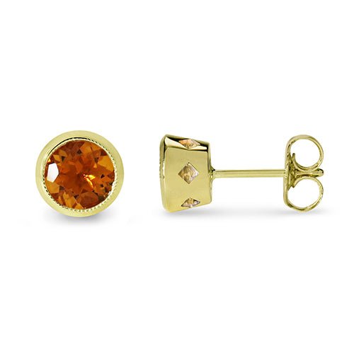 VICTORIA STUD EARRINGS WITH CITRINE IN YELLOW GOLD - EARRINGS