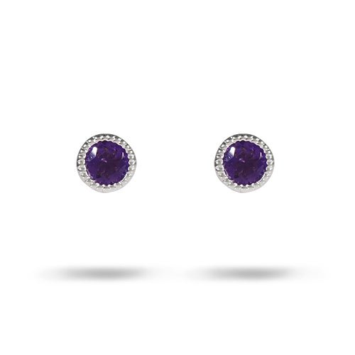 VICTORIA AMETHYST EARRINGS IN WHITE GOLD - EARRINGS