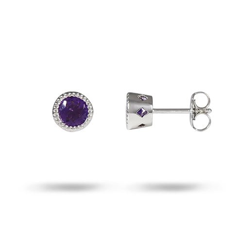VICTORIA AMETHYST EARRINGS IN WHITE GOLD - EARRINGS