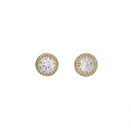VICTORIA STUD WITH 3MM DIAMOND - EARRINGS