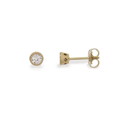 VICTORIA STUD WITH 3MM DIAMOND - EARRINGS