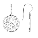 FILIGREE LARGE DROP EARRINGS IN STERLING SILVER - EARRINGS