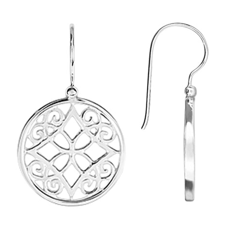 FILIGREE LARGE DROP EARRINGS IN STERLING SILVER - EARRINGS