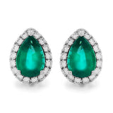 PEAR CUT EMERALD STUDS -