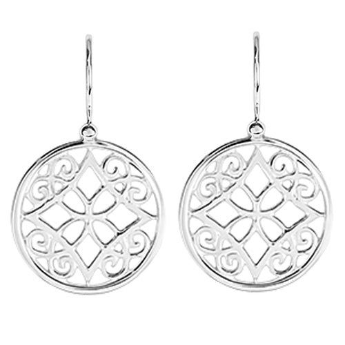 FILIGREE LARGE DROP EARRINGS IN STERLING SILVER - EARRINGS