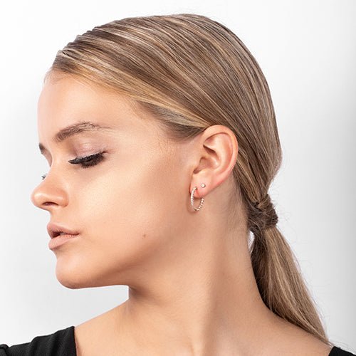 INSIDE OUT DIAMOND HOOP EARRINGS MEDIUM IN YELLOW GOLD - EARRINGS