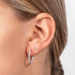 INSIDE OUT DIAMOND HOOP EARRINGS MEDIUM IN WHITE GOLD - EARRINGS