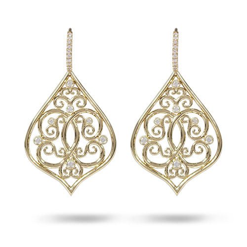 AMELIE DIAMOND DROP EARRINGS IN YELLOW GOLD - EARRINGS