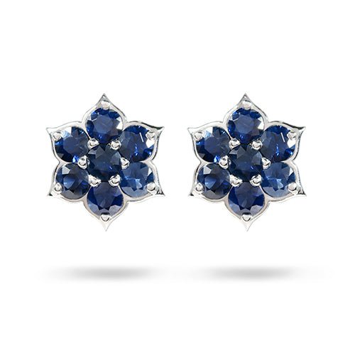 TULIPA BLUE SAPPHIRE STUD EARRINGS - EARRINGS