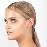 CHEVRON STUD EARRINGS IN SILVER AND GEMSTONES - EARRINGS