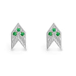 CHEVRON STUD EARRINGS IN SILVER AND GEMSTONES - EARRINGS
