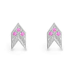 CHEVRON STUD EARRINGS IN SILVER AND GEMSTONES - EARRINGS