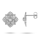 DAHLIA DIAMOND STUD EARRINGS IN 14 KARAT WHITE GOLD - EARRINGS