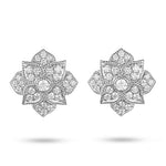 DAHLIA DIAMOND STUD EARRINGS IN 14 KARAT WHITE GOLD - EARRINGS