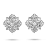 DAHLIA DIAMOND STUD EARRINGS IN 14 KARAT WHITE GOLD - EARRINGS