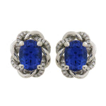 TANZANITE AND PLATINUM EAR CLIPS -