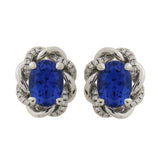 TANZANITE AND PLATINUM EAR CLIPS -