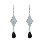 HARLEQUIN BLACK ONYX EARRINGS IN STERLING SILVER - EARRINGS
