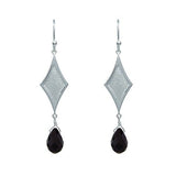 HARLEQUIN BLACK ONYX EARRINGS IN STERLING SILVER - EARRINGS