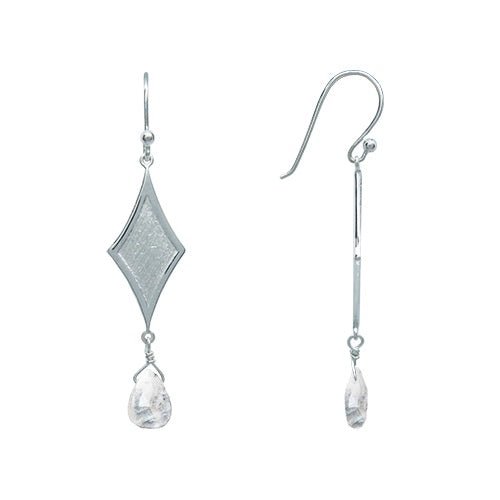 HARLEQUIN MOONSTONE EARRINGS IN STERLING SILVER - EARRINGS