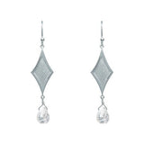 HARLEQUIN MOONSTONE EARRINGS IN STERLING SILVER - EARRINGS